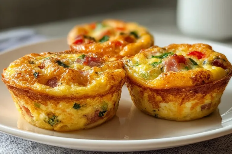 Egg Muffin Cups baked in a muffin tin with fresh ingredients