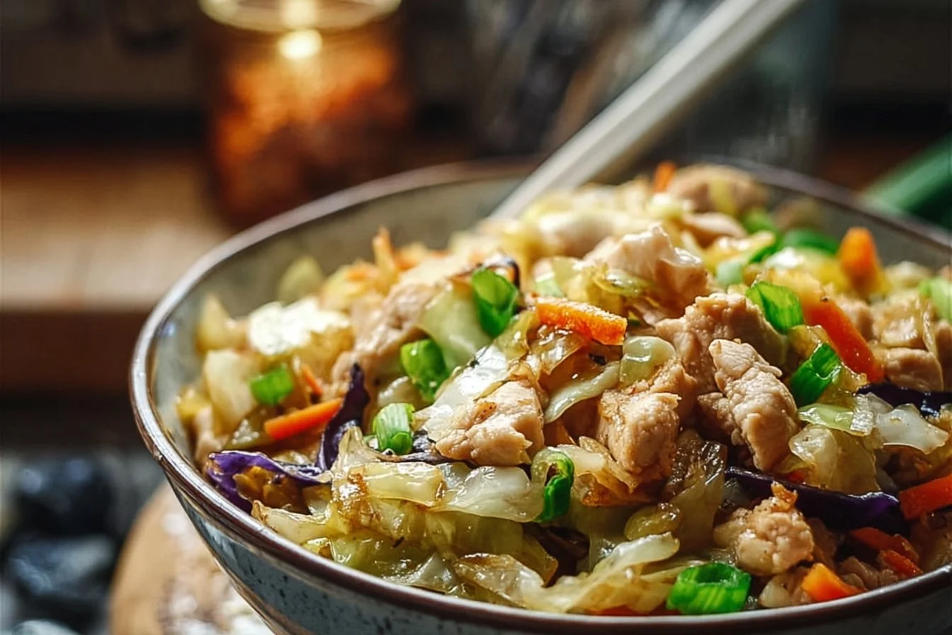 Egg Roll Bowls with Chicken and Cabbage