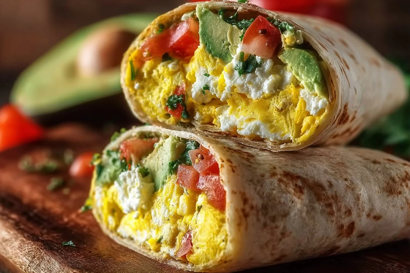 High-Protein Breakfast Wrap with Cottage Cheese and Avocado