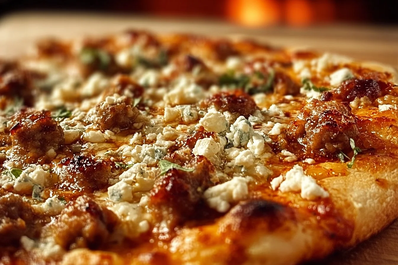 Hot Sausage Feta Honey Pizza