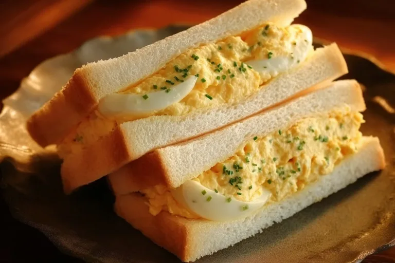 Japanese Egg Sandwich Sando with creamy filling and soft bread.