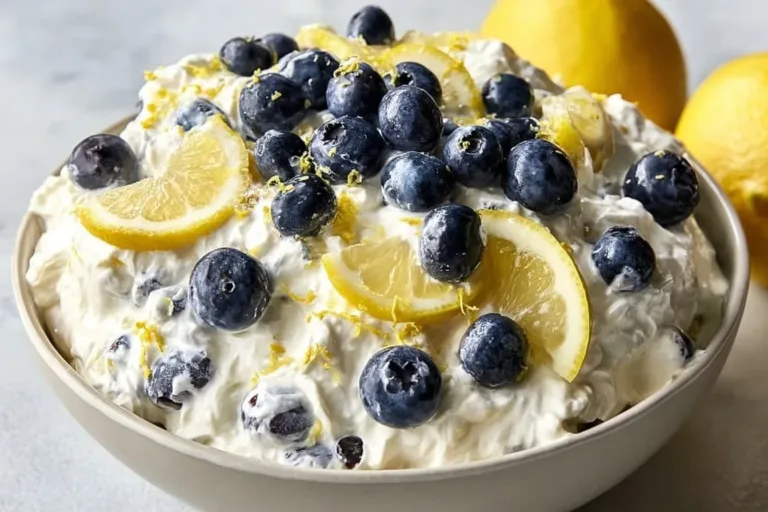 Lemon Blueberry Fruit Salad with fresh blueberries and zesty lemon dressing