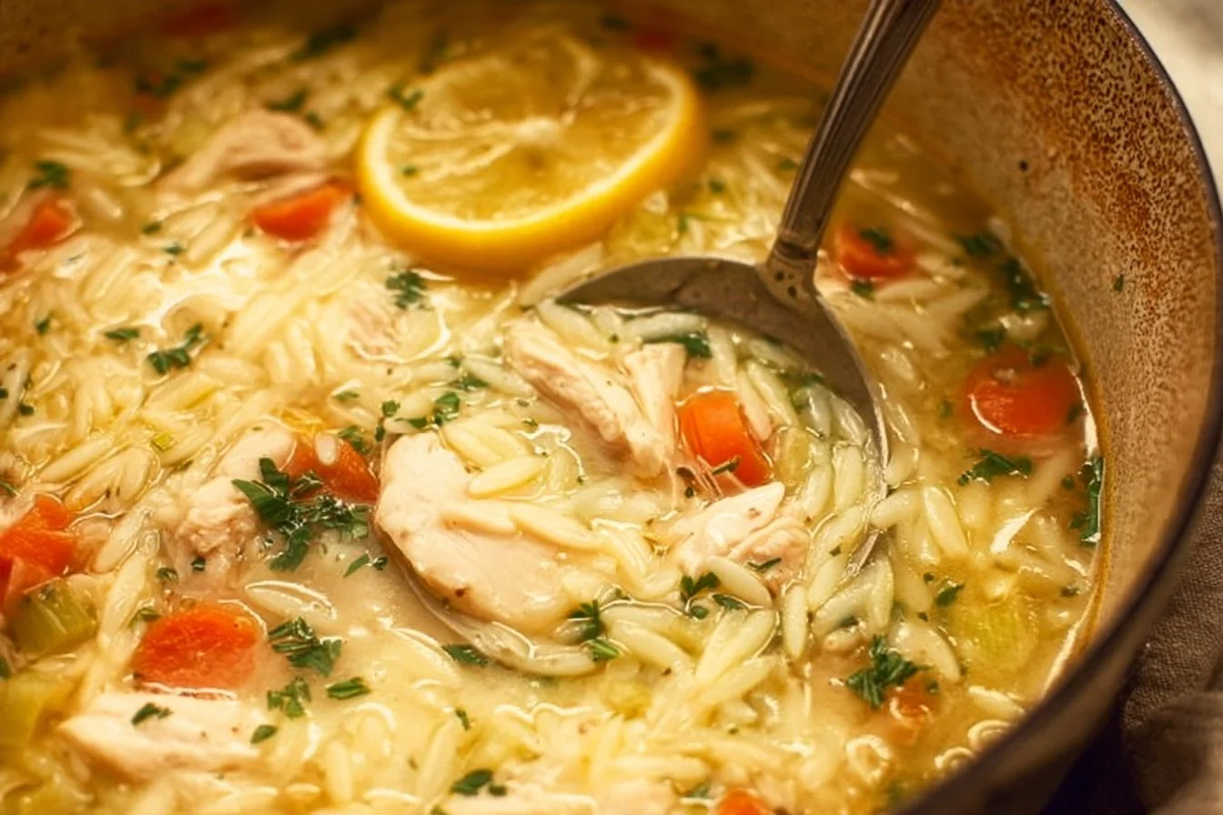 Lemon Chicken Orzo Soup