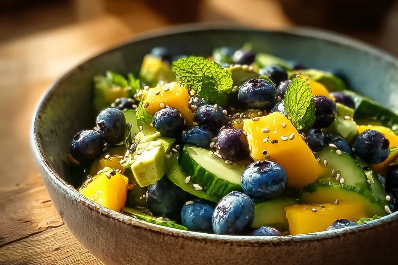 Mango Cucumber Salad with Blueberries and Avocado