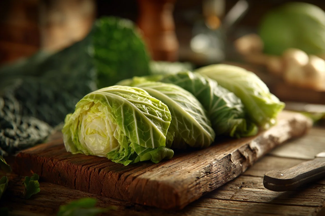 Delicious stuffed cabbage rolls served on a plate