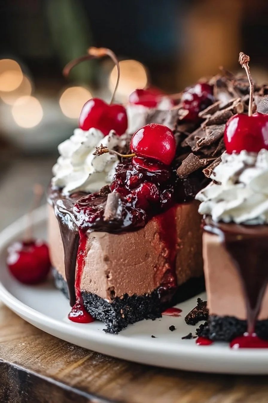 No Bake Black Forest Cheesecake