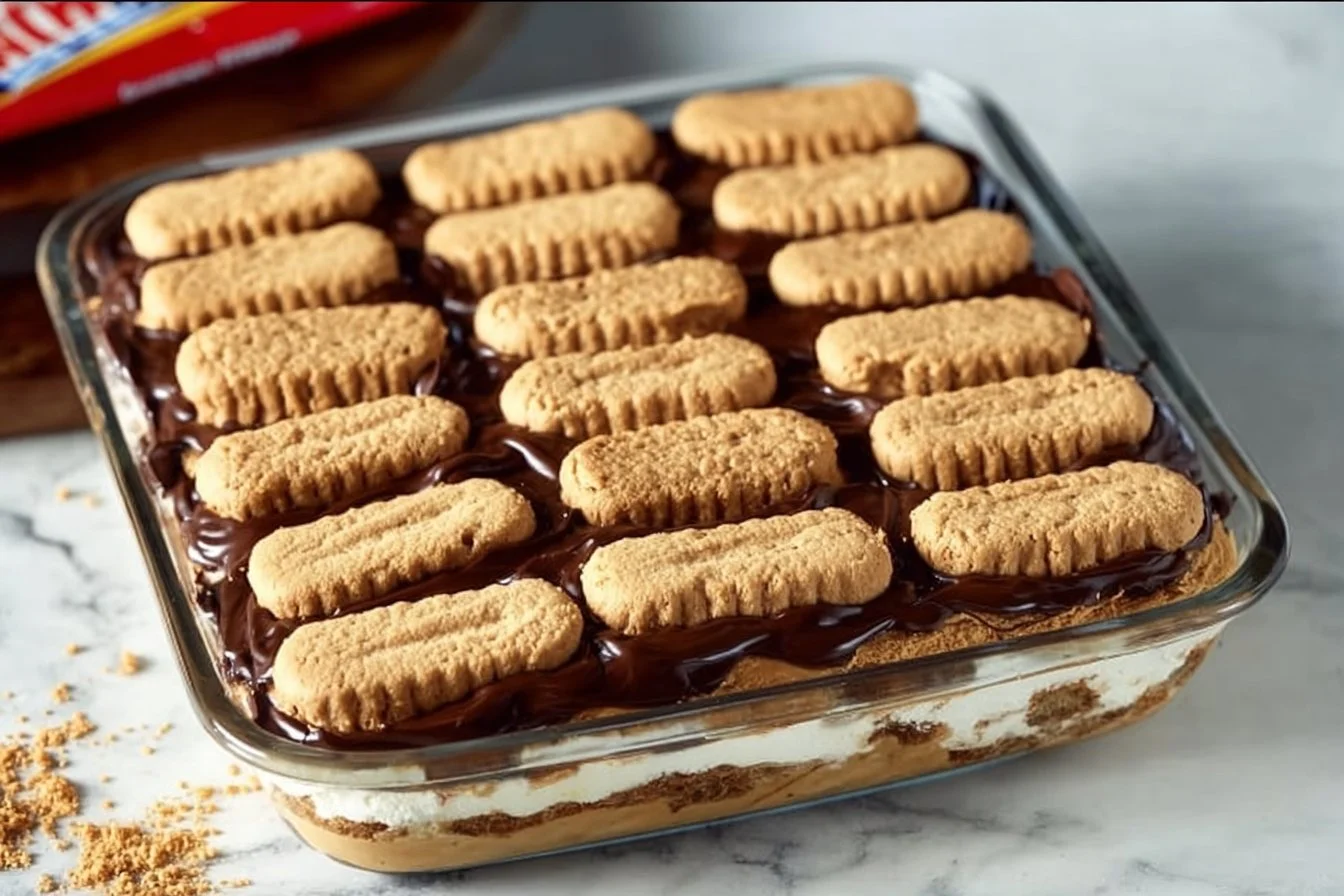 No Bake Peanut Butter Chocolate Lasagna