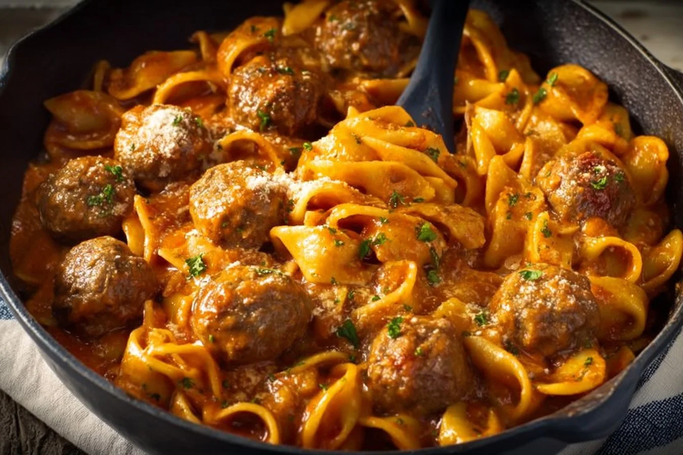 One Pot Meatball Pasta
