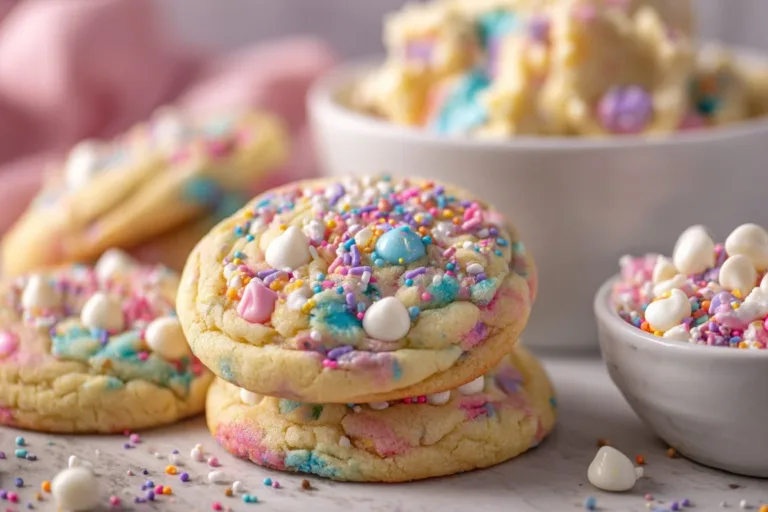 Colorful pastel Easter cookies decorated for spring festivities