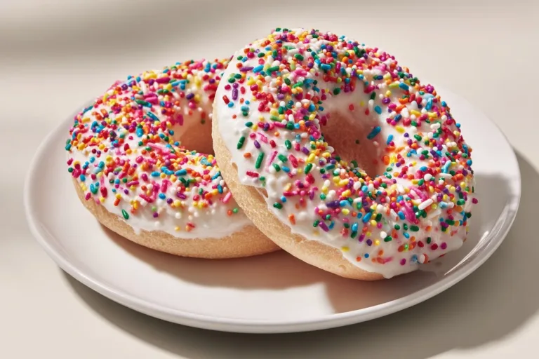 Delicious Rainbow Sprinkle Protein Bagels with vibrant colorful sprinkles