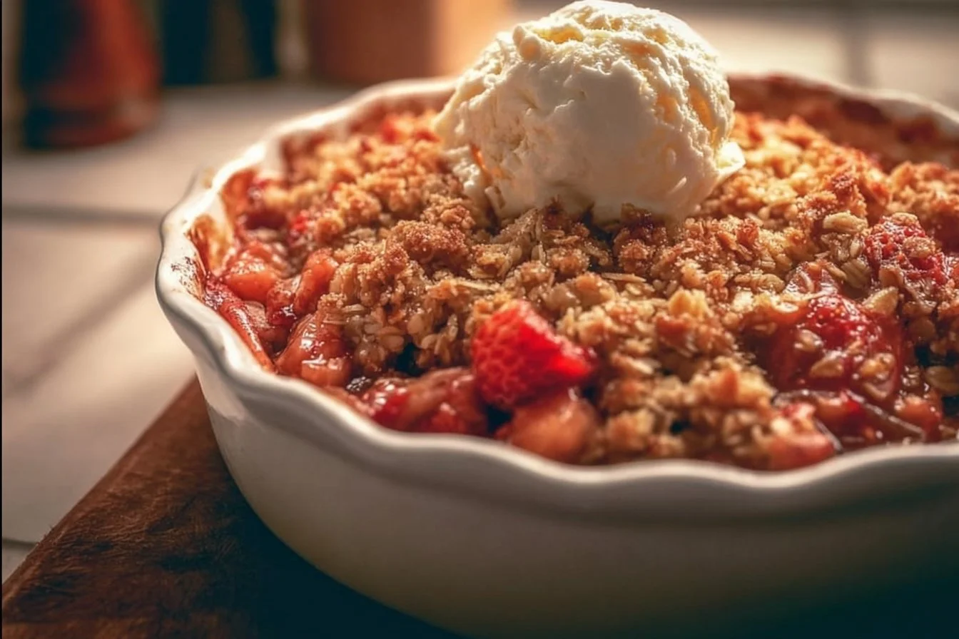Rhubarb Strawberry Crisp