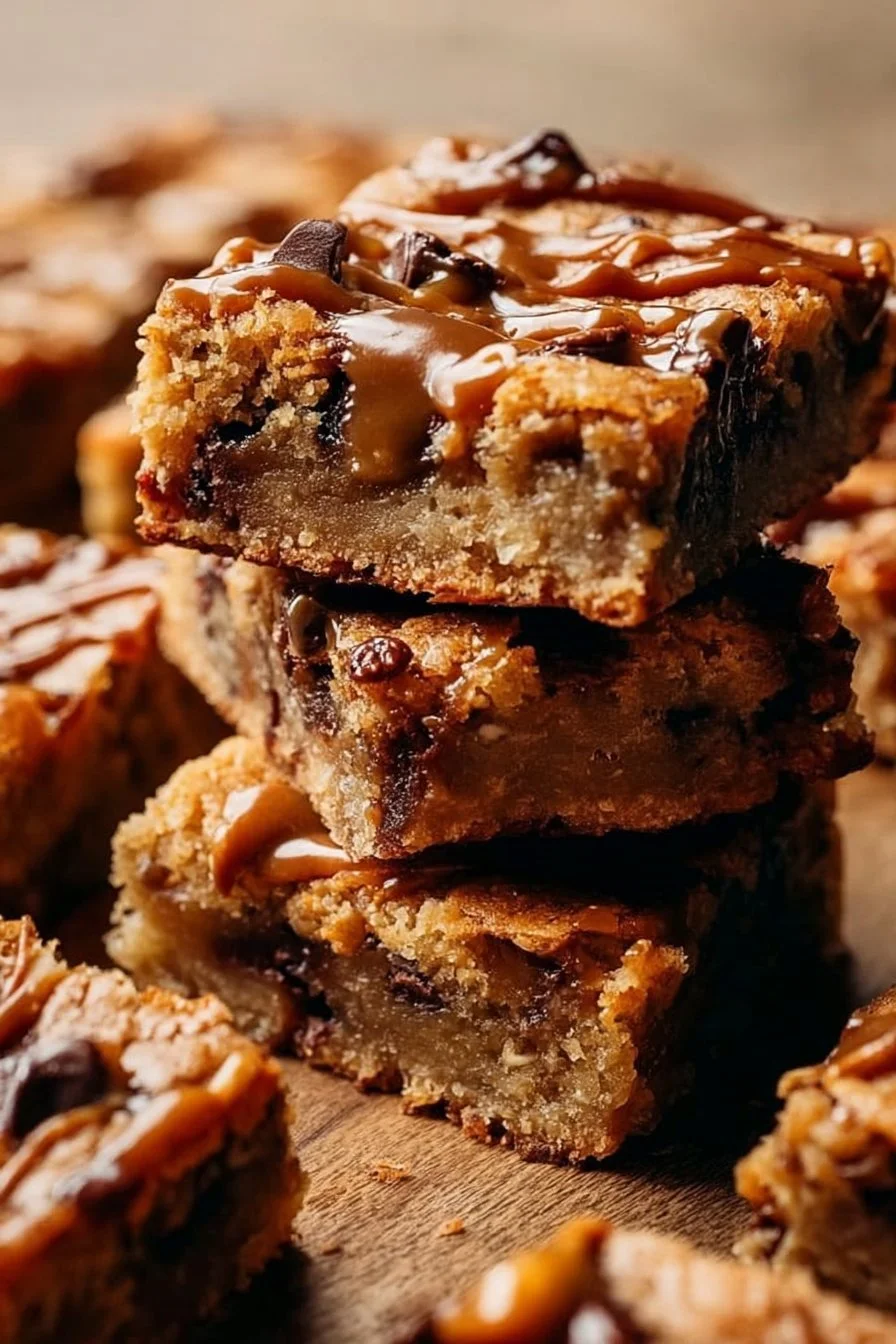 Salted Caramel Pretzel Blondies