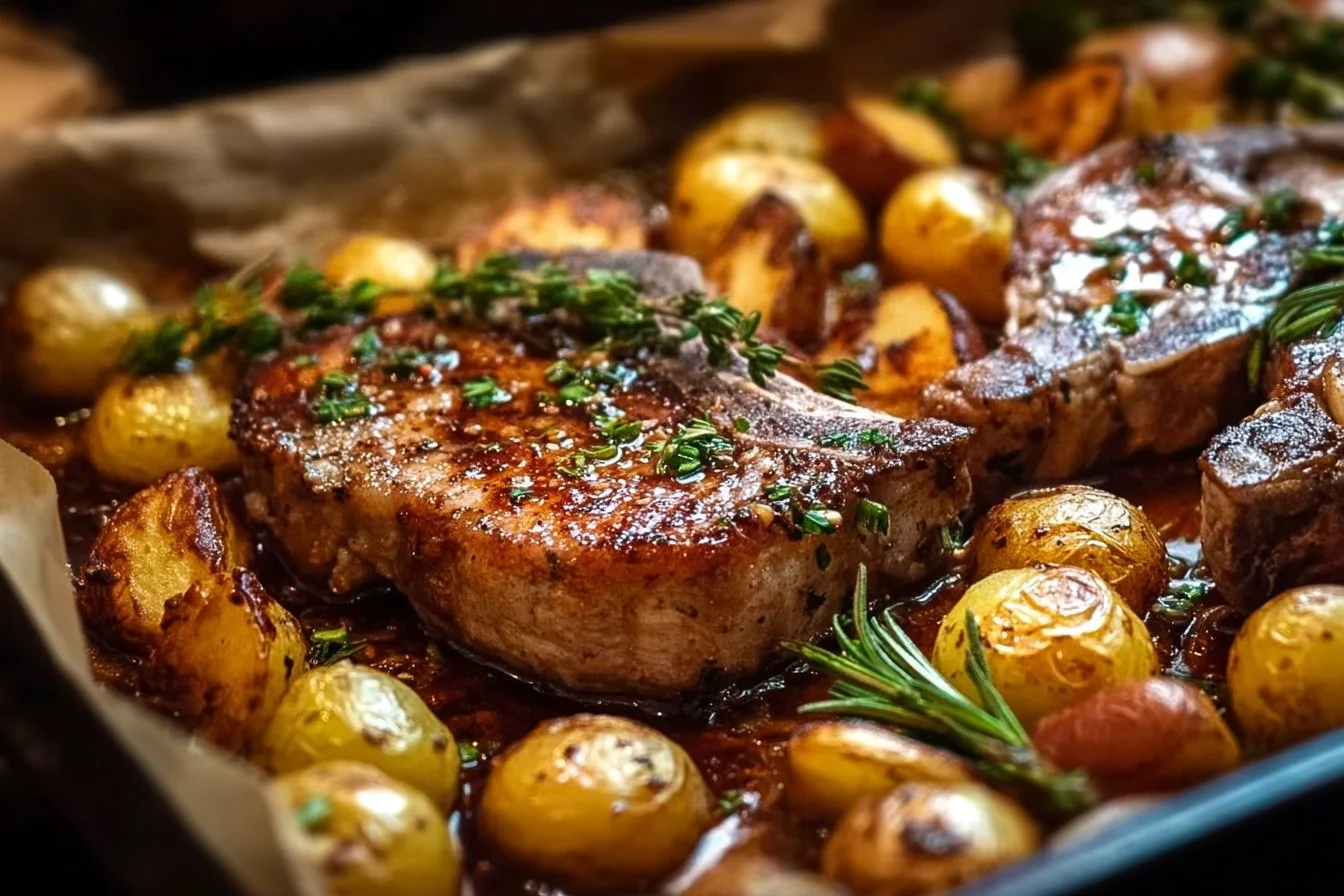 Sheet Pan Pork Chops and Potatoes