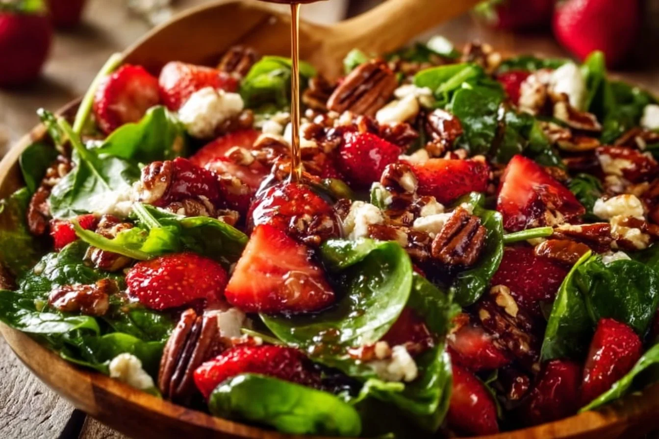 Spinach Strawberry Salad with Pecans