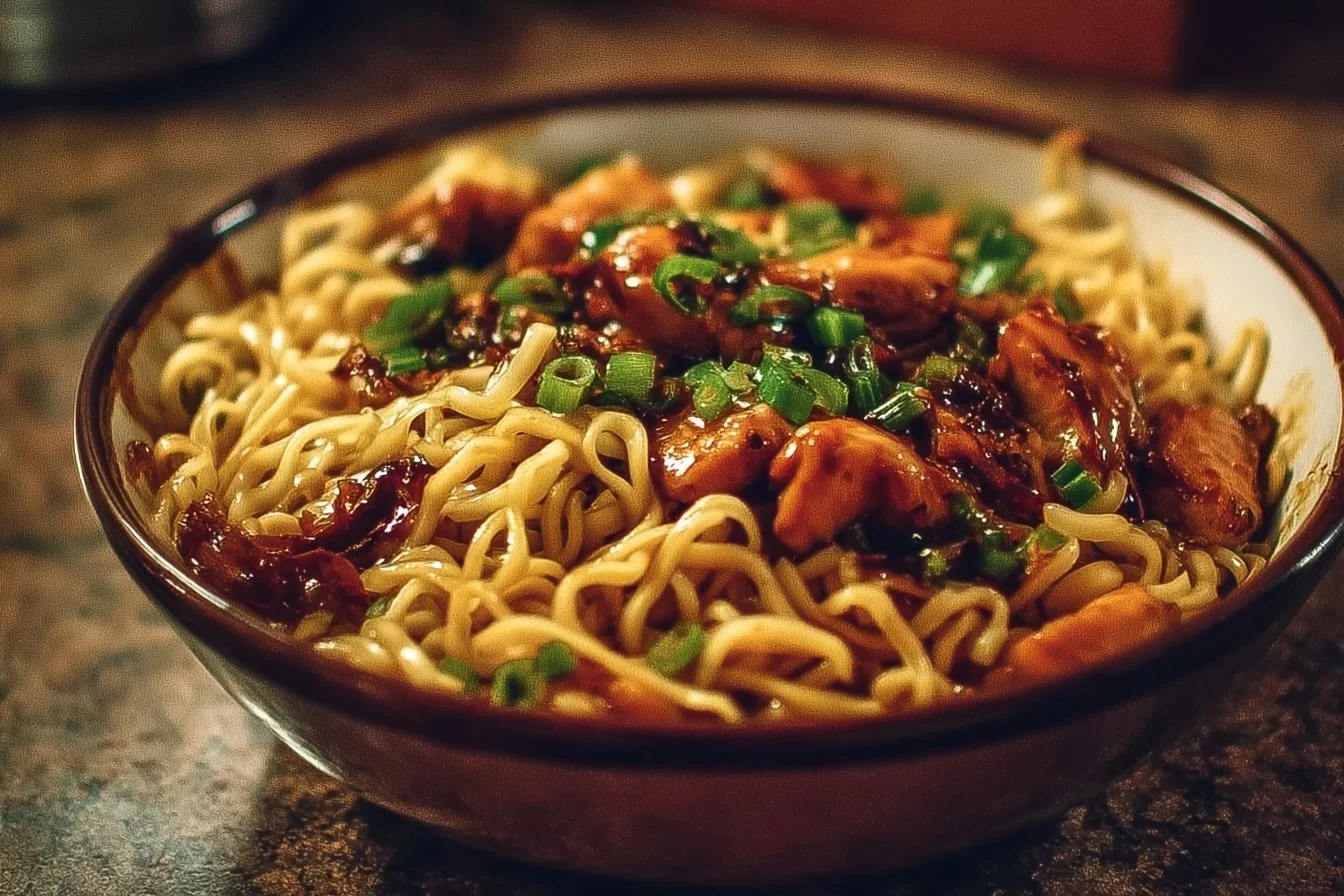 Sticky Garlic Chicken Noodles