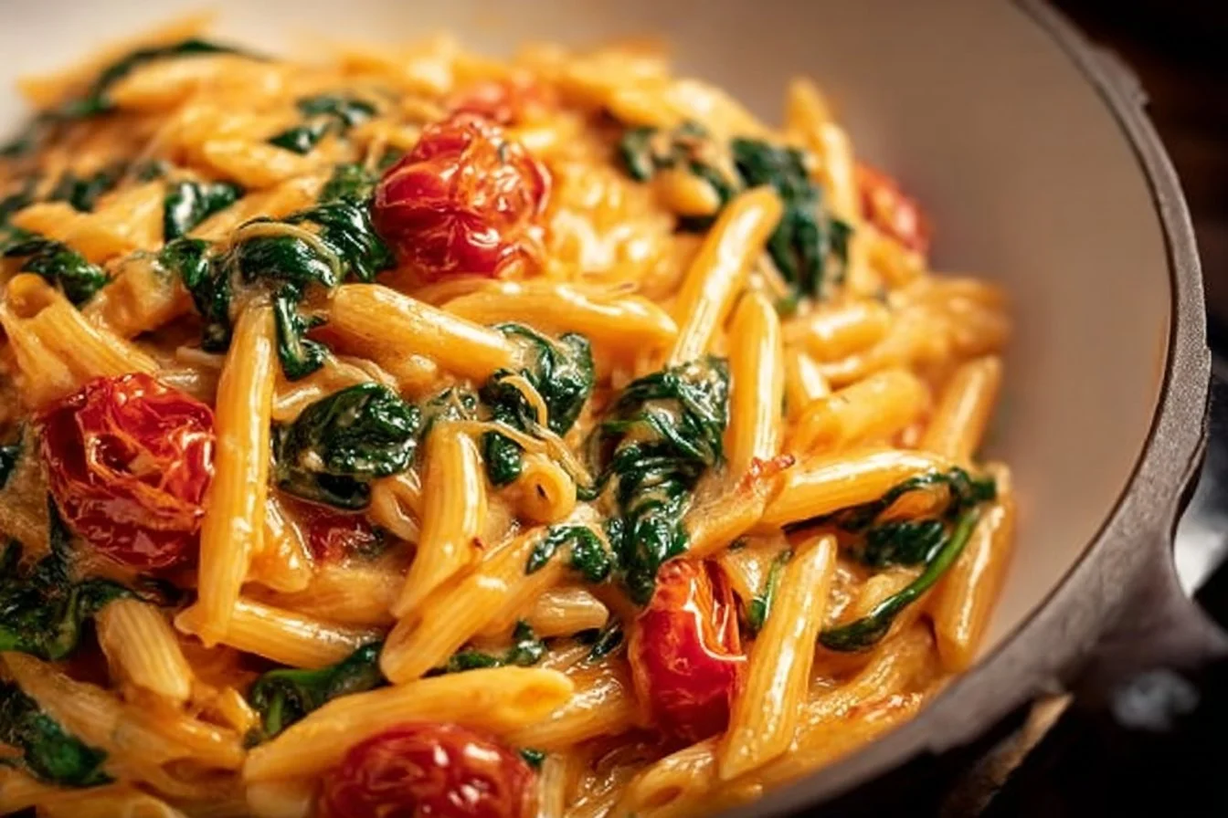 Tasty Spinach Tomato Pasta