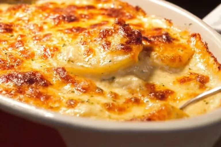 Delicious homemade scalloped potatoes baked to perfection