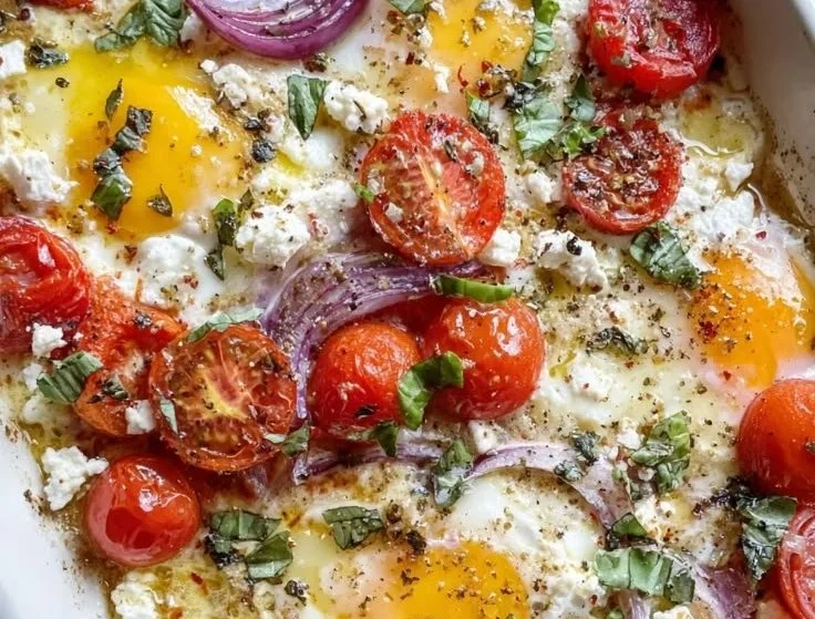 Tomato Feta Baked Eggs