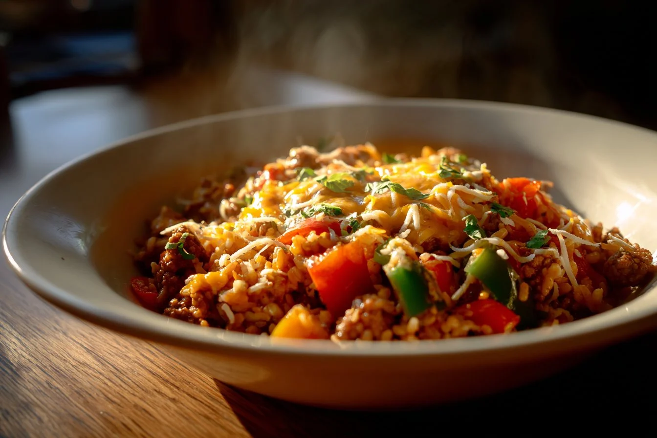 Bowl of colorful unstuffed peppers with herbs and spices