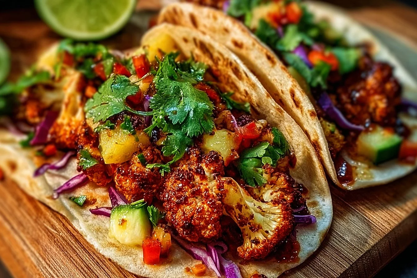 Vegan Smoky BBQ Cauliflower Tacos