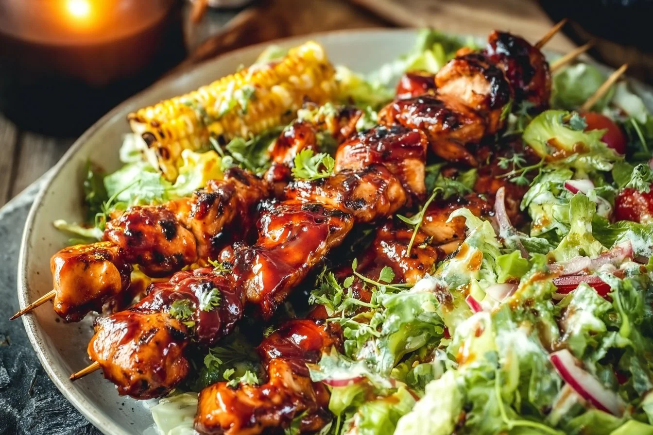 BBQ Chicken Skewer Salad