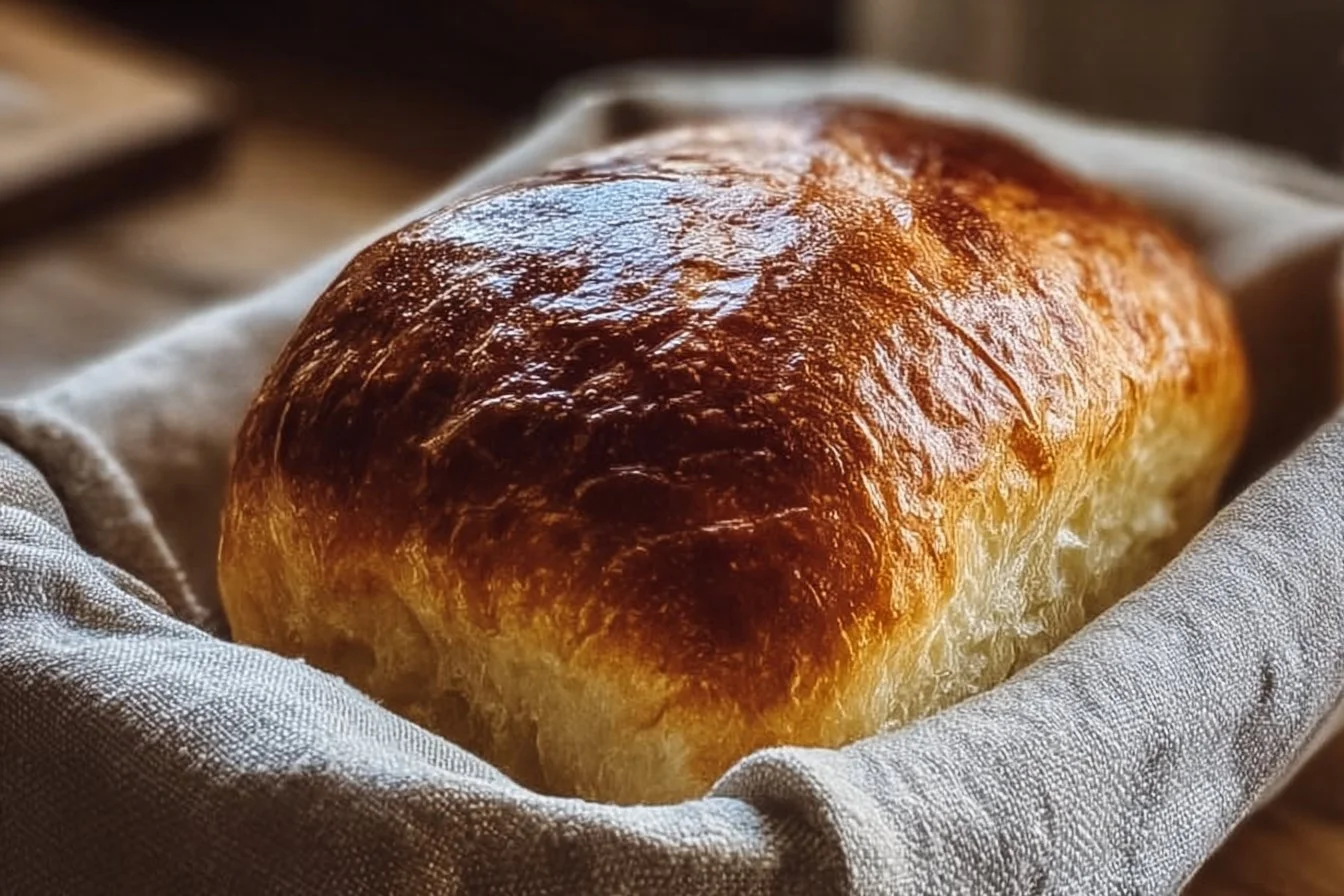 Homemade bread in a bag ready to bake.