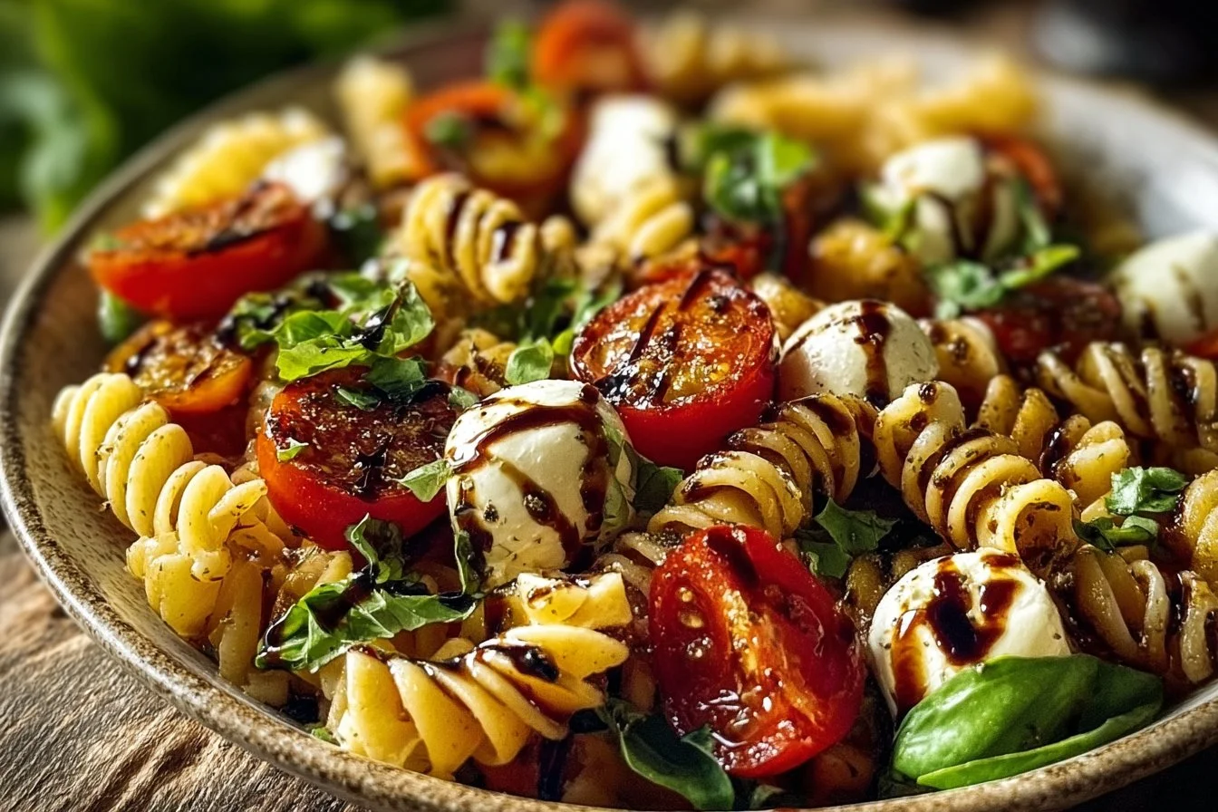 Caprese Pasta Salad with Balsamic Glaze