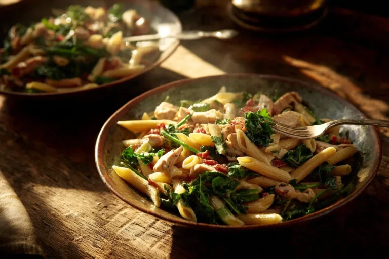 Delicious Chicken Caesar Pasta Salad with grilled chicken and Caesar dressing