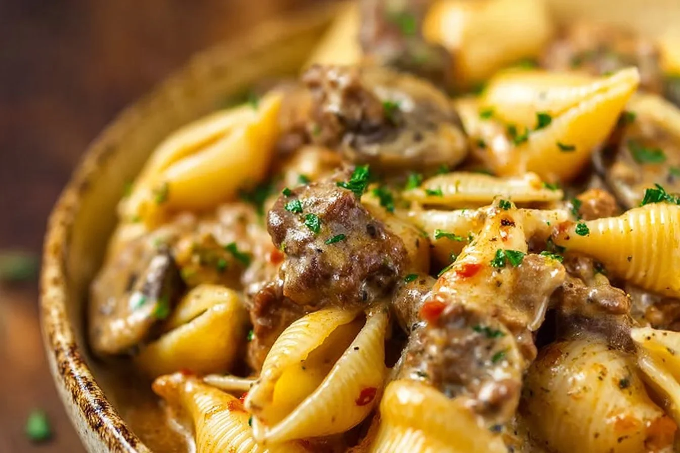 Creamy Beef and Shells