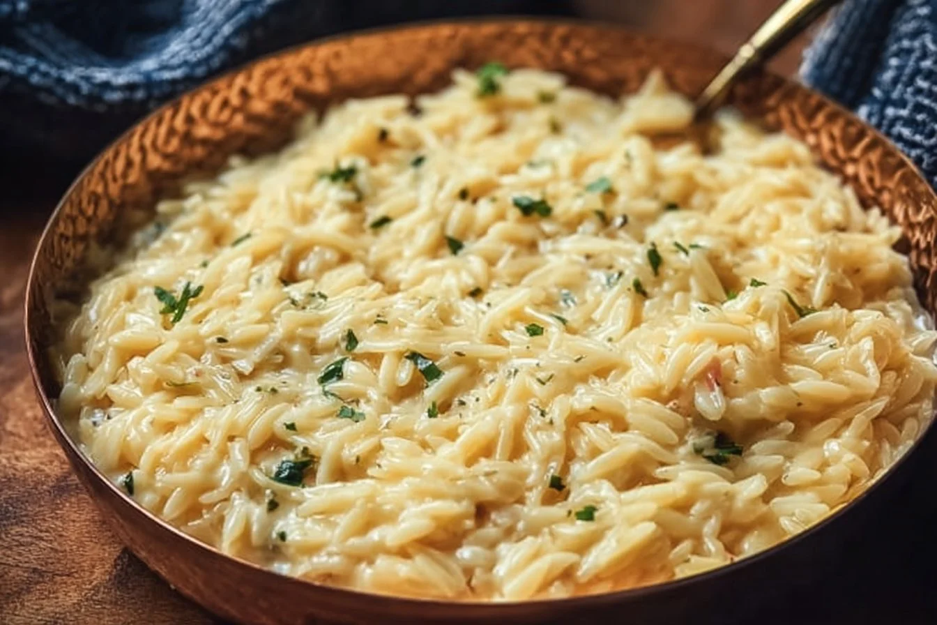 Creamy Garlic Parmesan Orzo