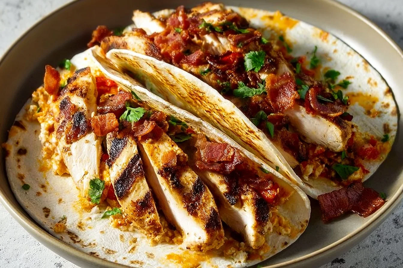 Crispy Chicken Bacon Ranch Wrap with fresh ingredients ready to be enjoyed.