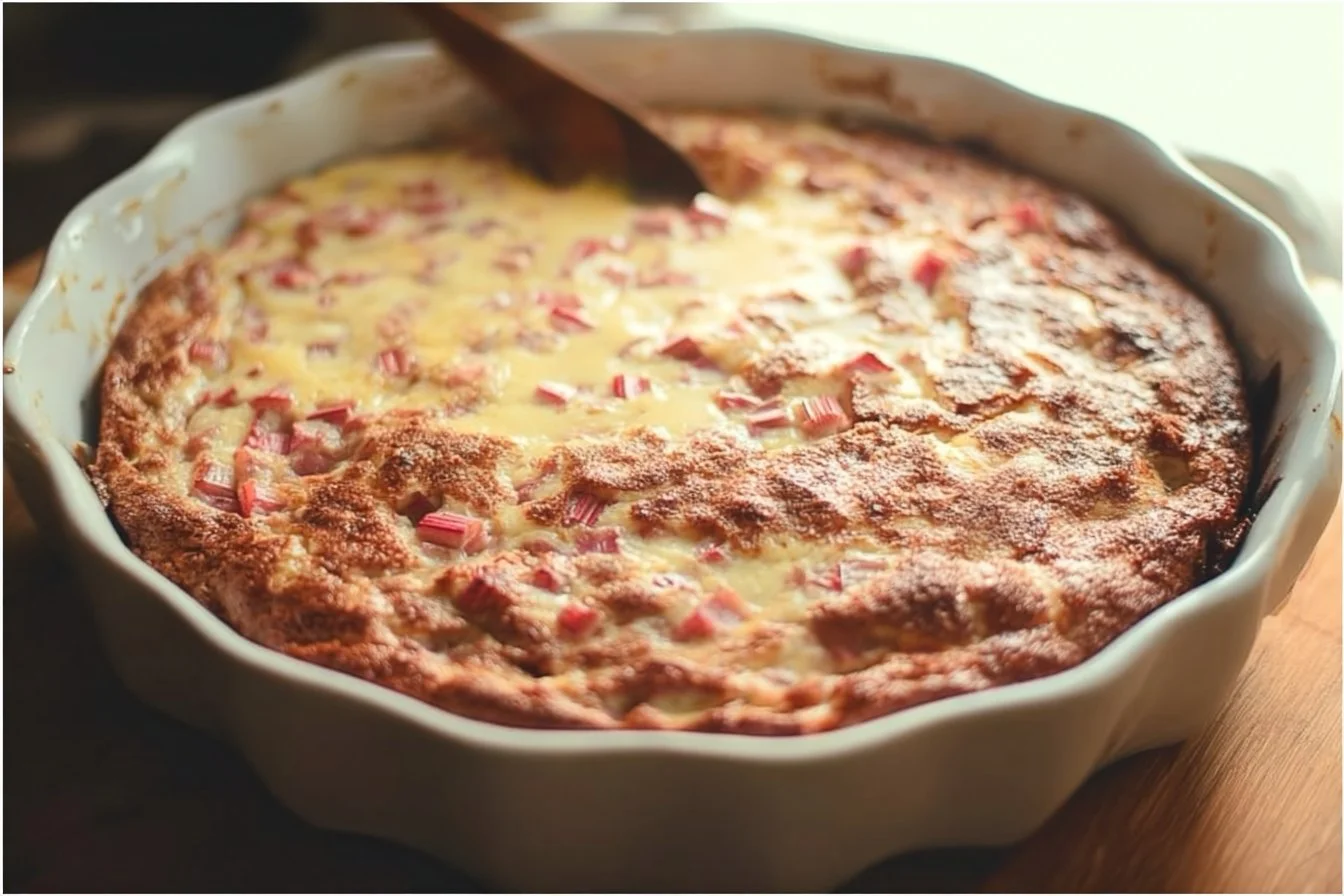 Easiest Pie Ever! Impossible Rhubarb Custard Pie