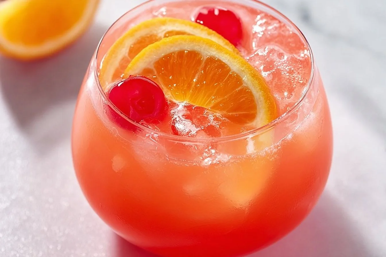 Refreshing Easy Shirley Temple Punch served in a festive glass.