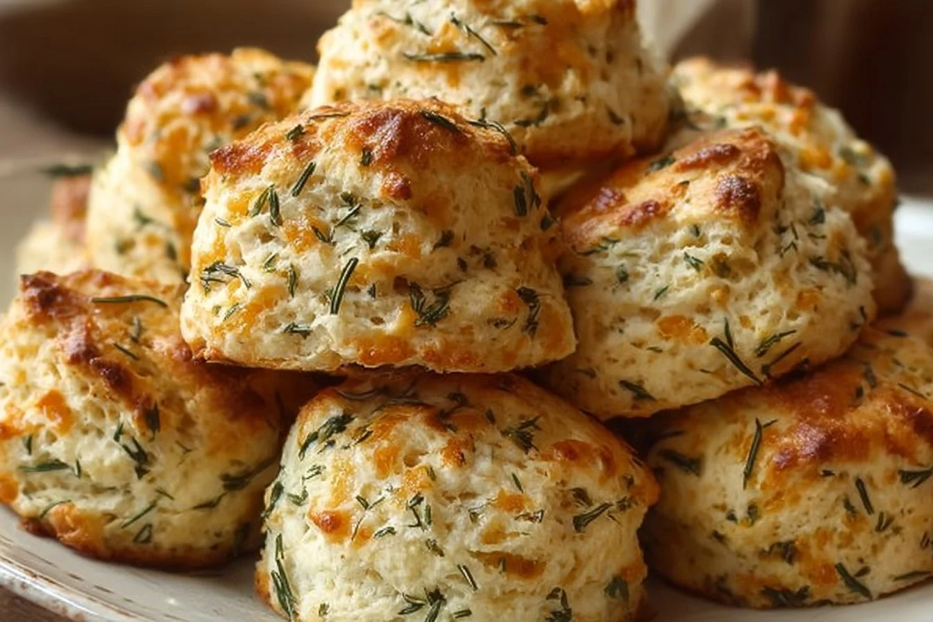 Garlic and herb sourdough biscuits fresh out of the oven