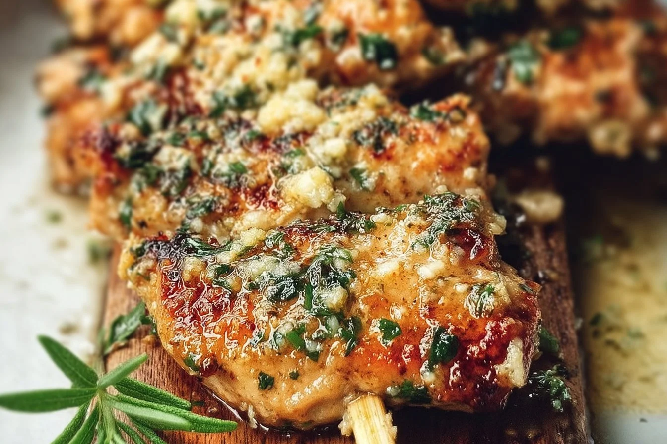 Garlic Parmesan Chicken Skewers