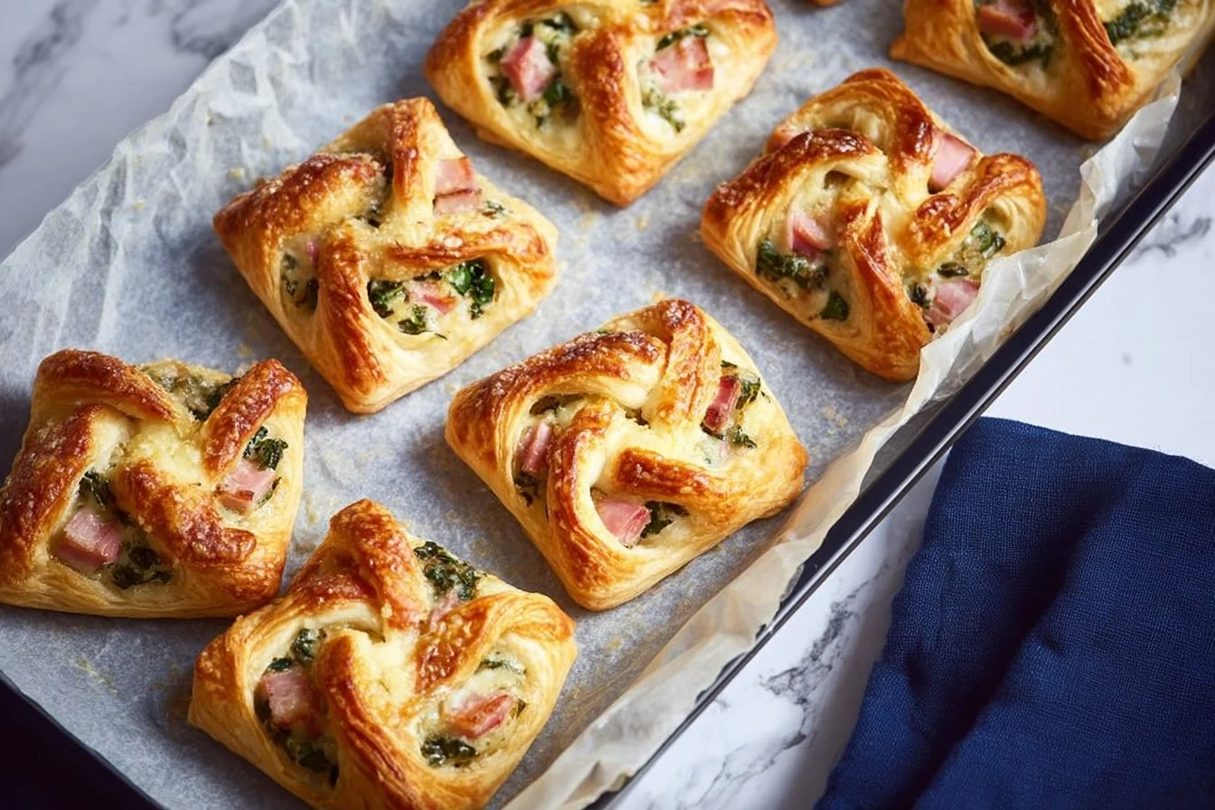 Delicious Ham and Cheese Puffs ready to eat, perfect for appetizers and snacks.