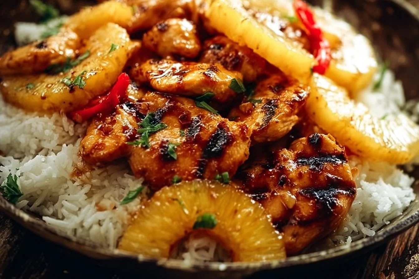 Hawaiian Chicken, Pineapple and Coconut Rice