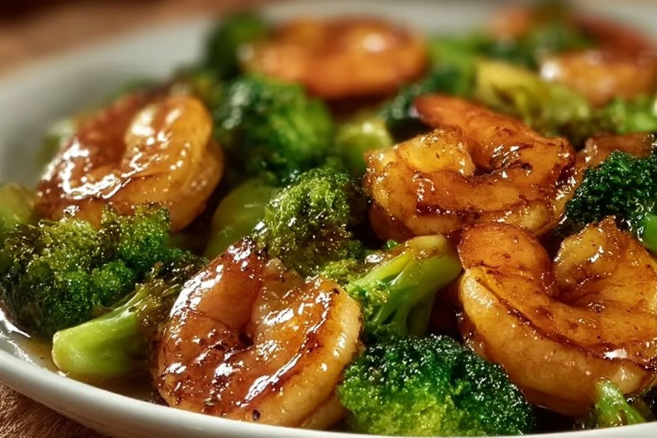 Delicious high-protein honey garlic shrimp served on a plate
