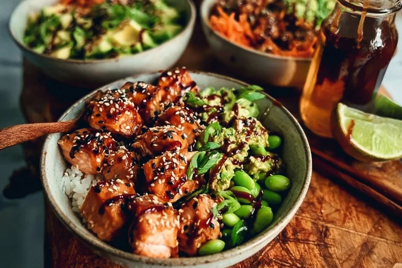 Honey Sriracha Salmon Bowls