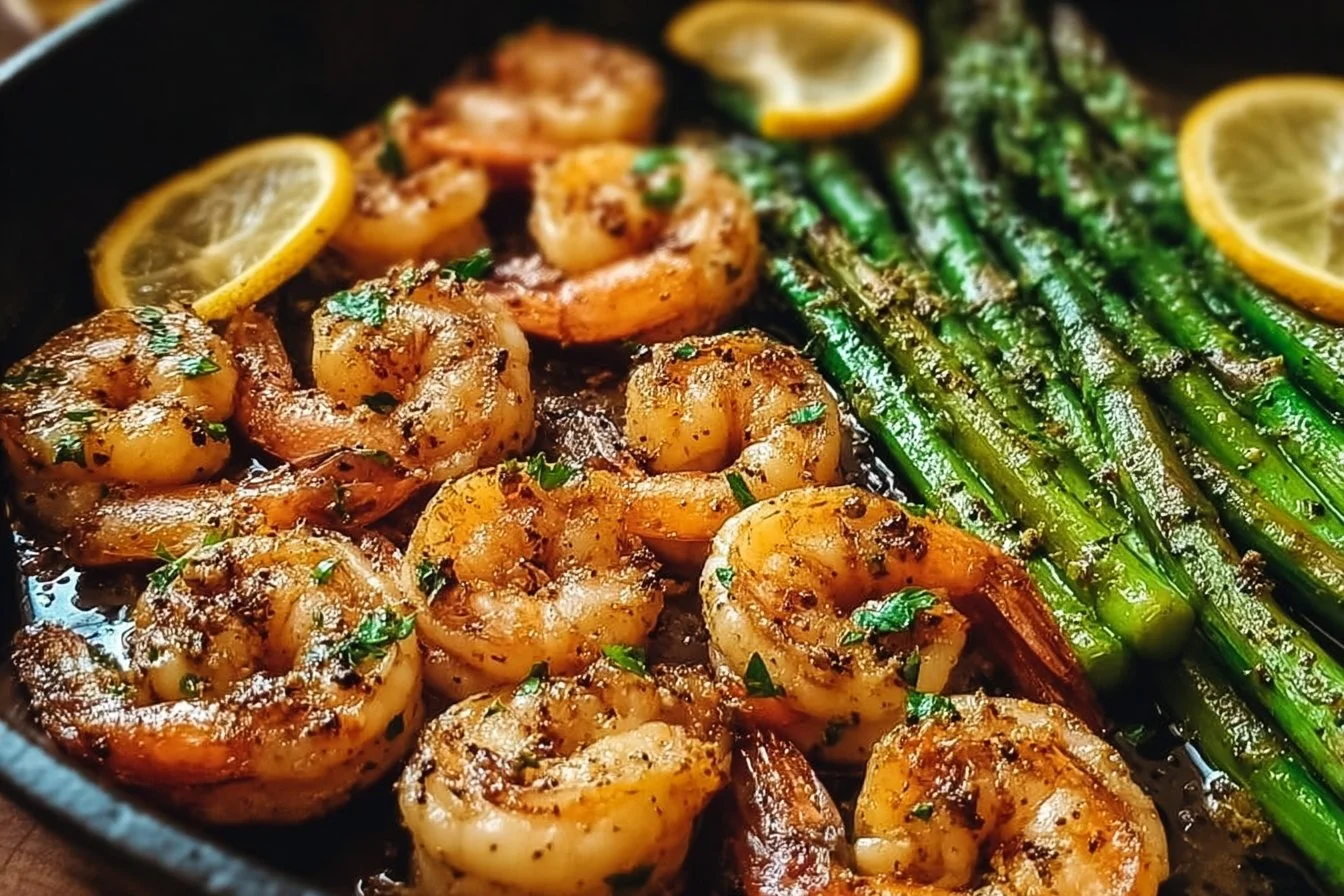 Lemon Garlic Shrimp and Asparagus