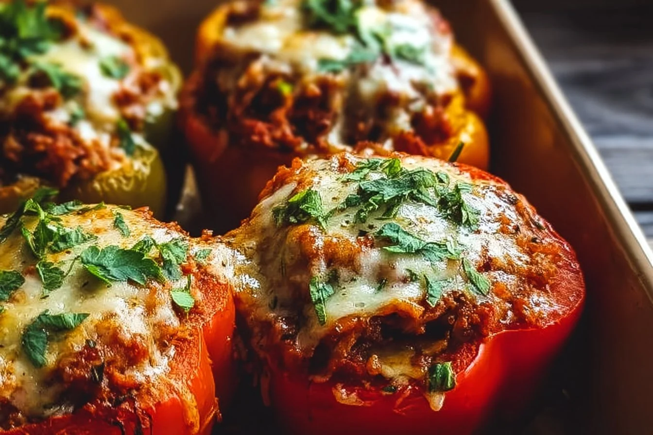 Low Carb Lasagna Stuffed Peppers