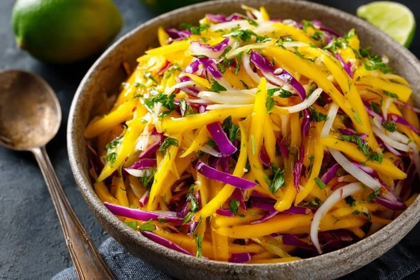 Colorful Mango Slaw with fresh ingredients and vibrant flavors