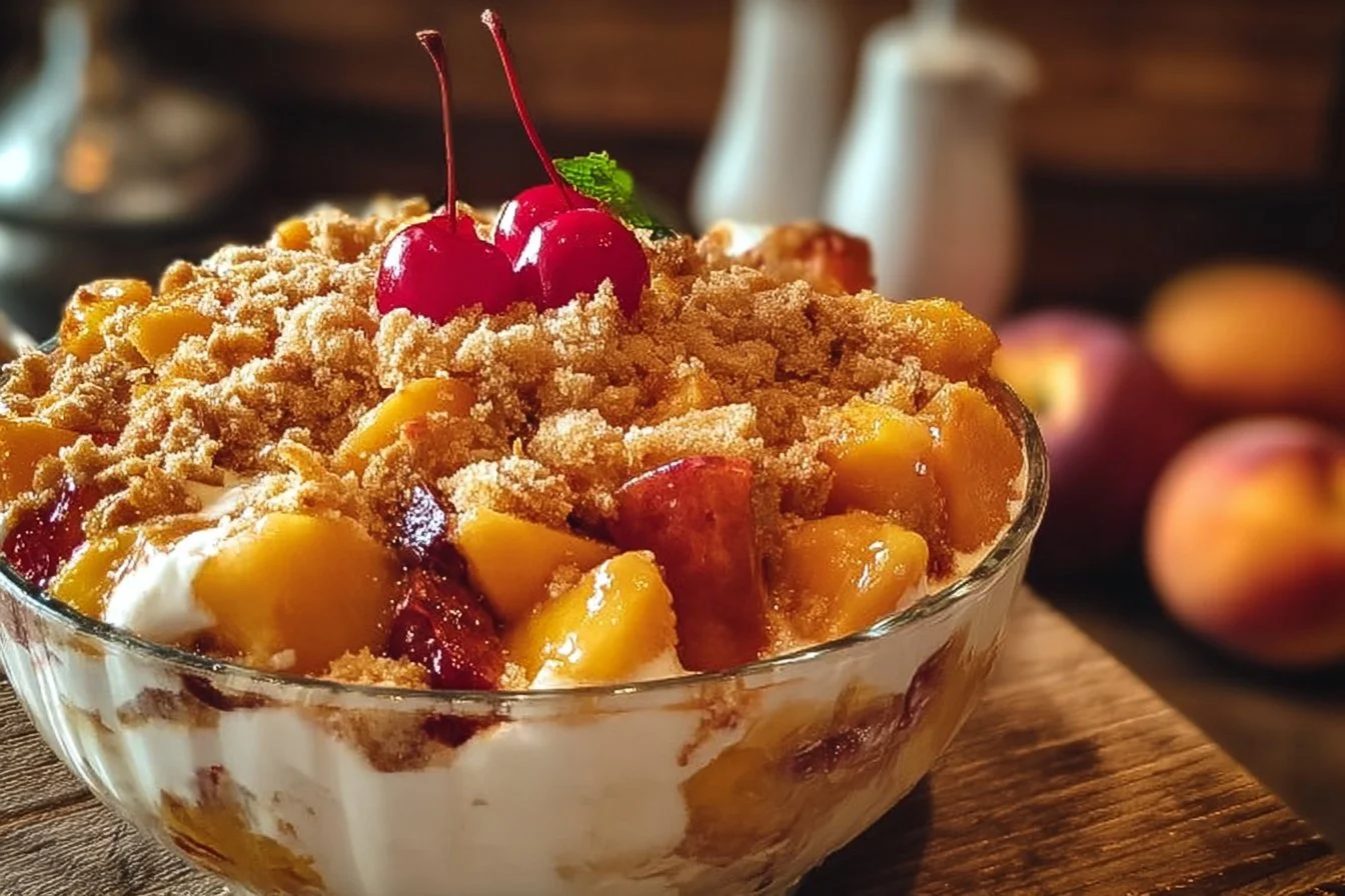 Peach Cobbler Cheesecake Fruit Salad