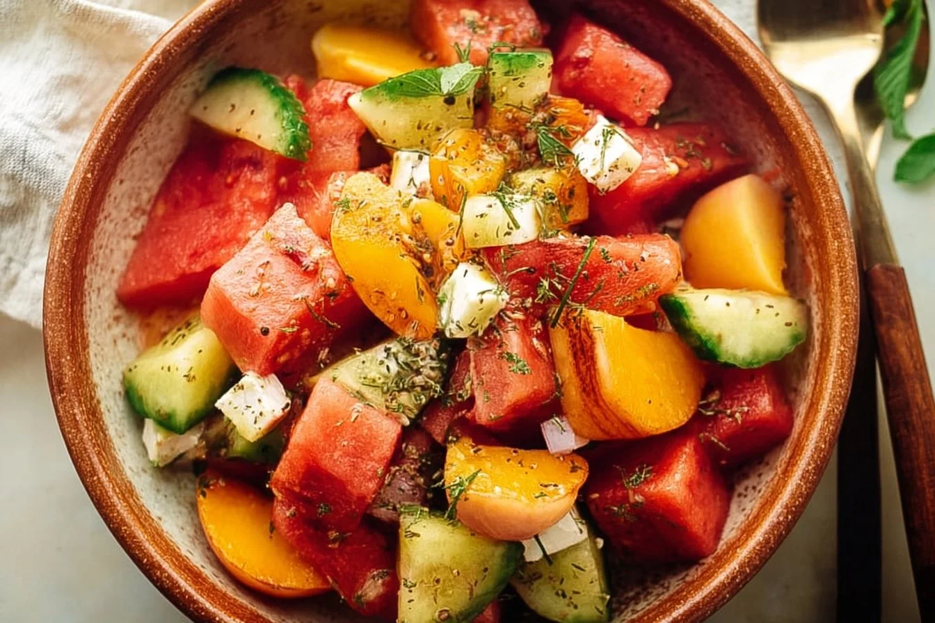 Peach Watermelon Salad Without Feta
