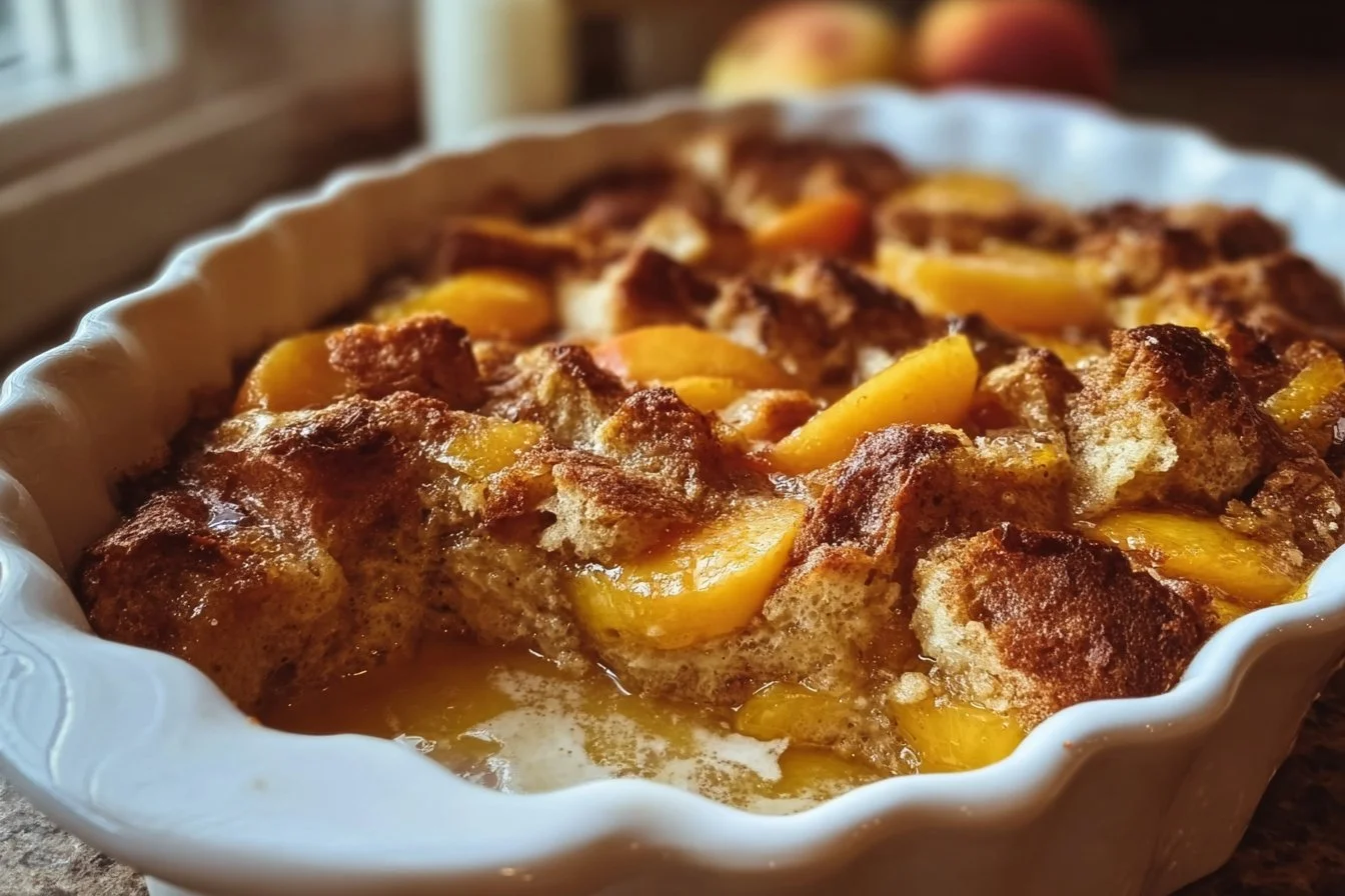 Peaches and Cream Baked French Toast