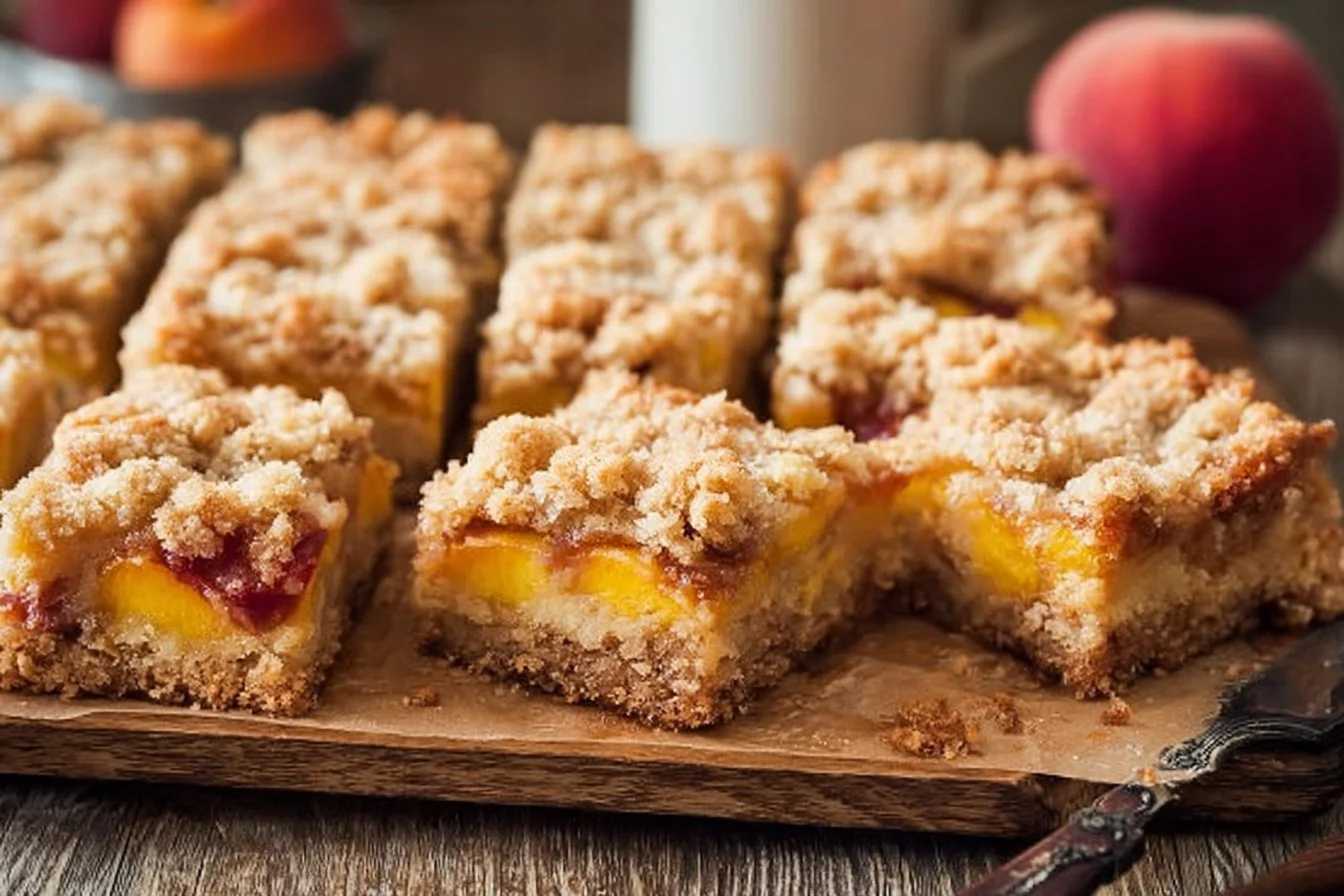 Peaches and Cream Crumble Bars