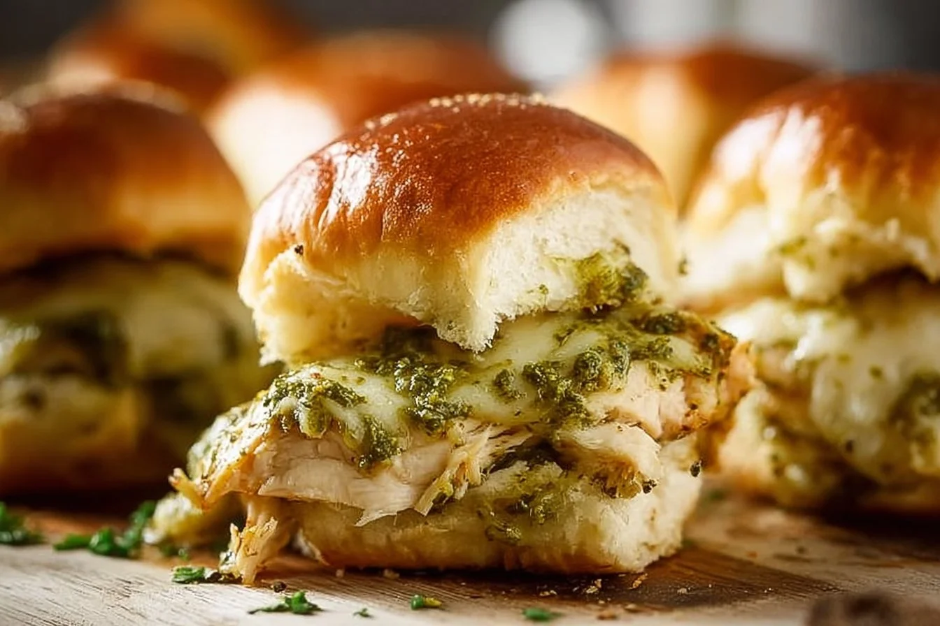 Pesto Chicken Pull Apart Sliders