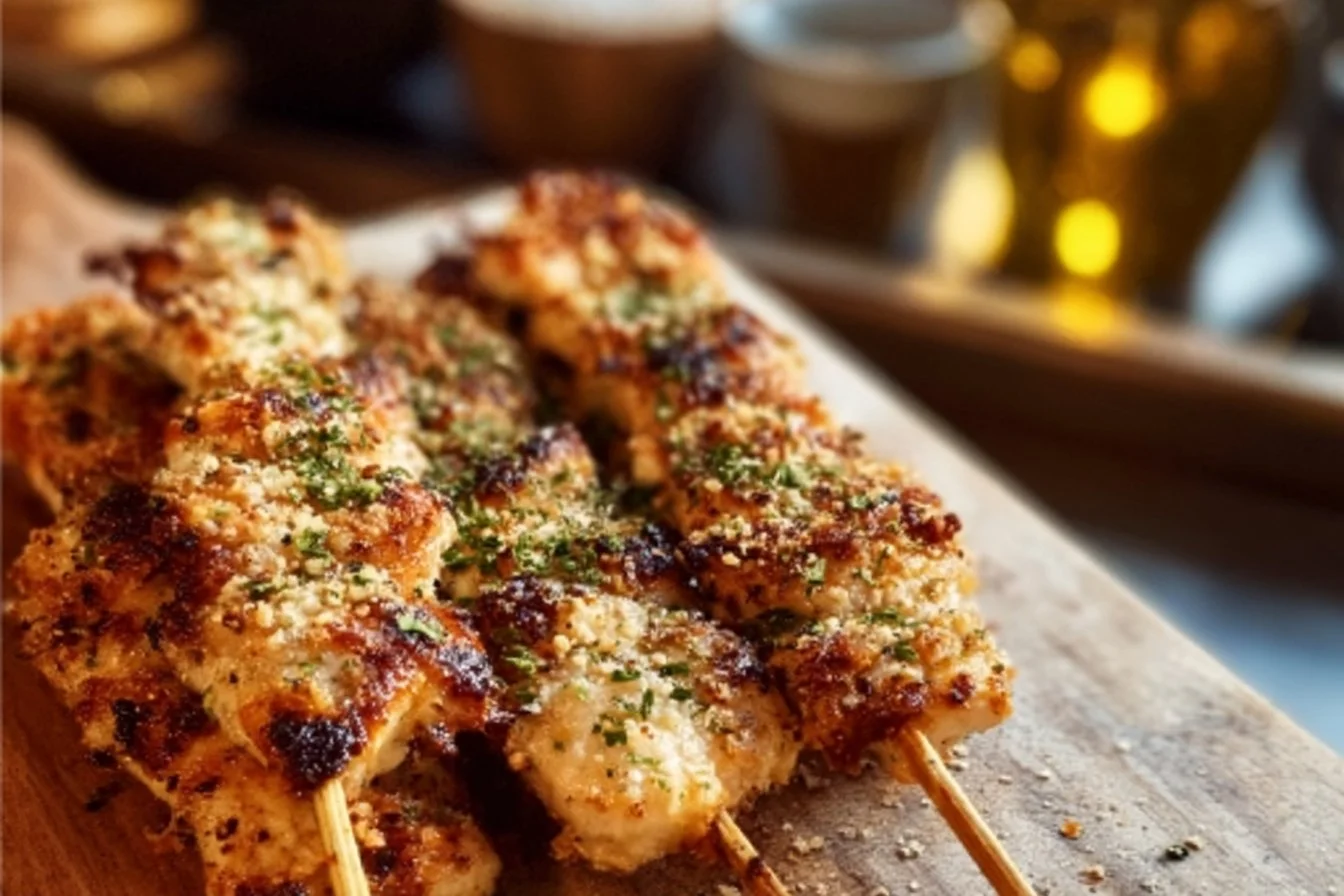 Ranch Garlic Parmesan Chicken Skewers