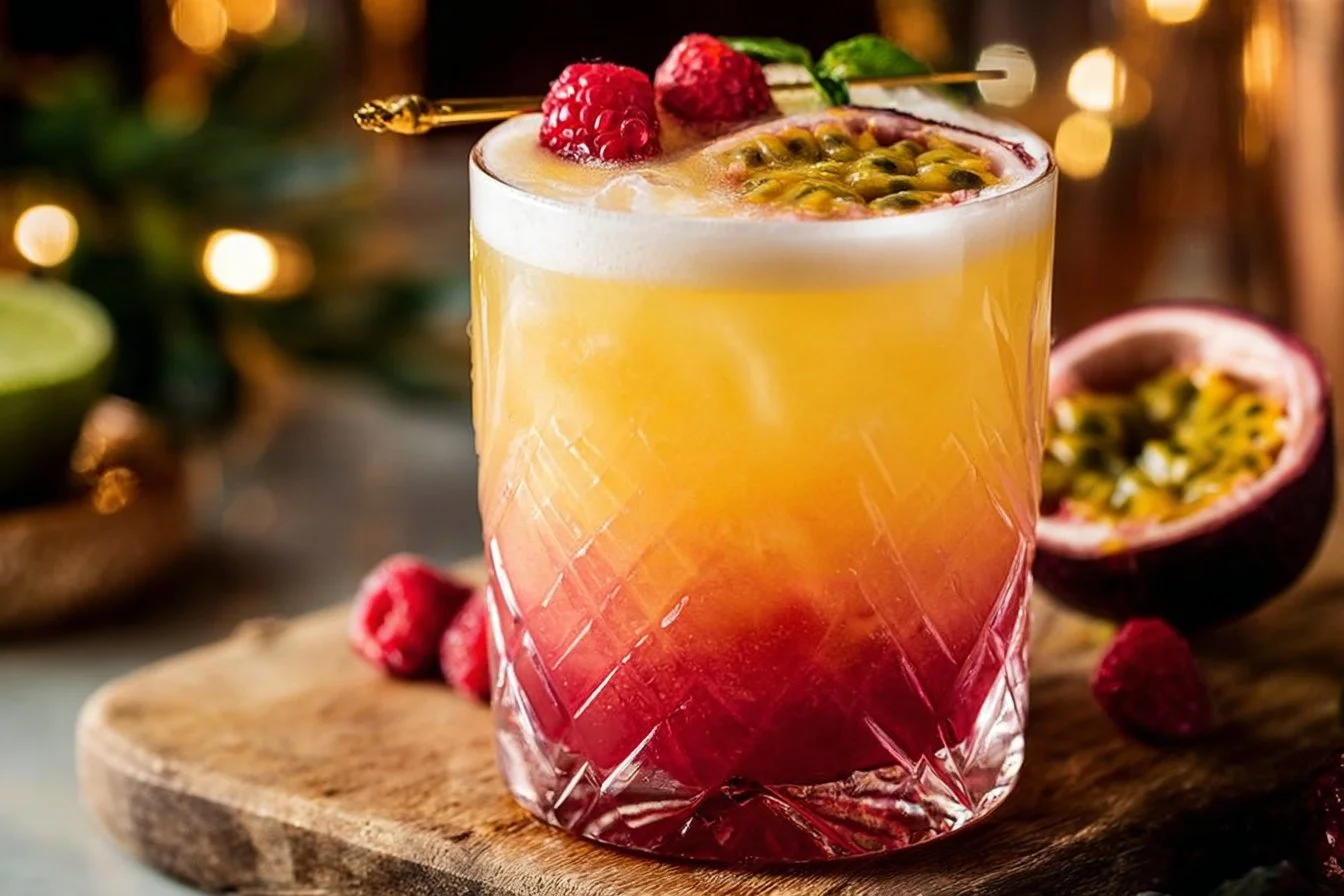 Raspberry Passionfruit Tequila Sour