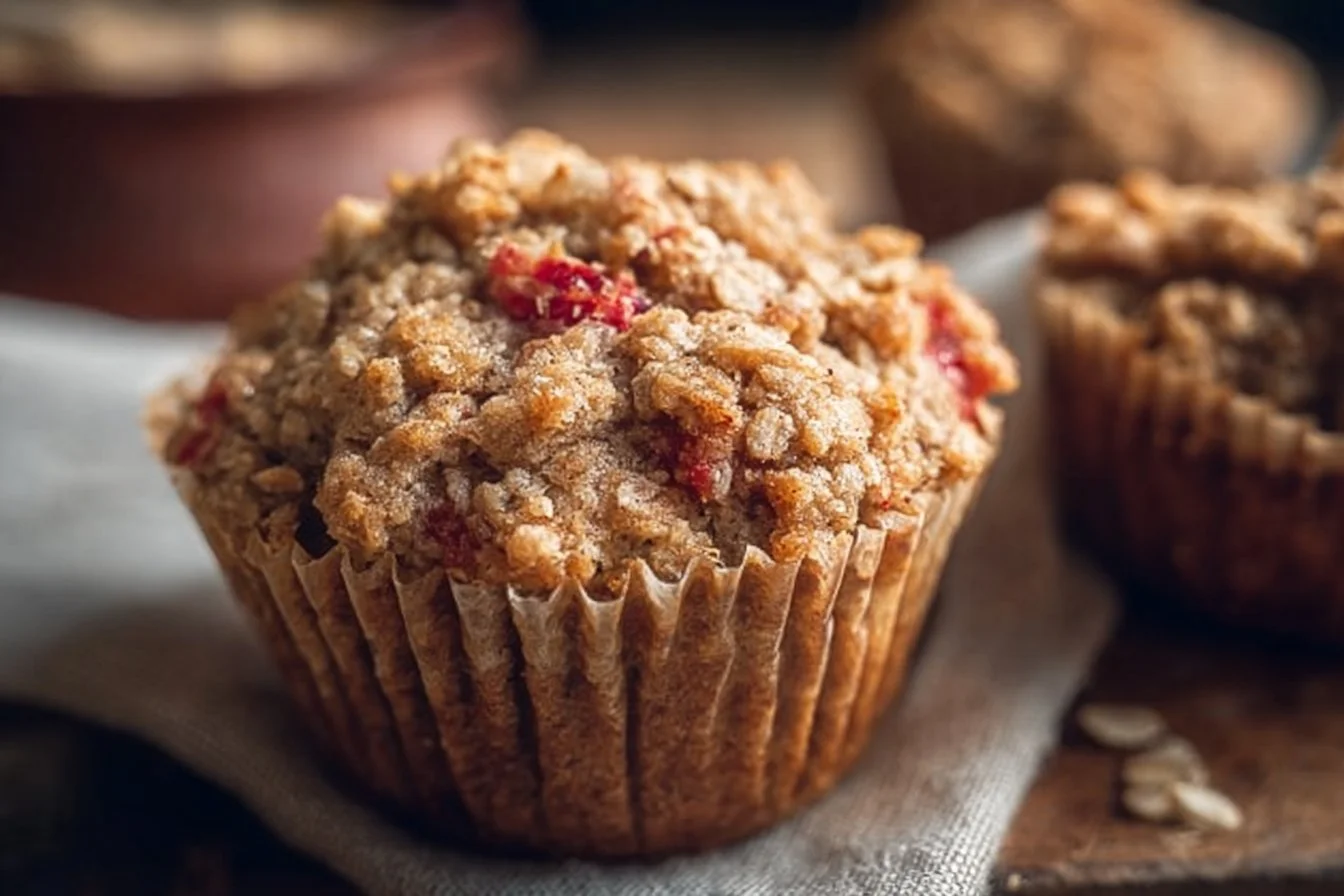 Rhubarb Oat Muffins